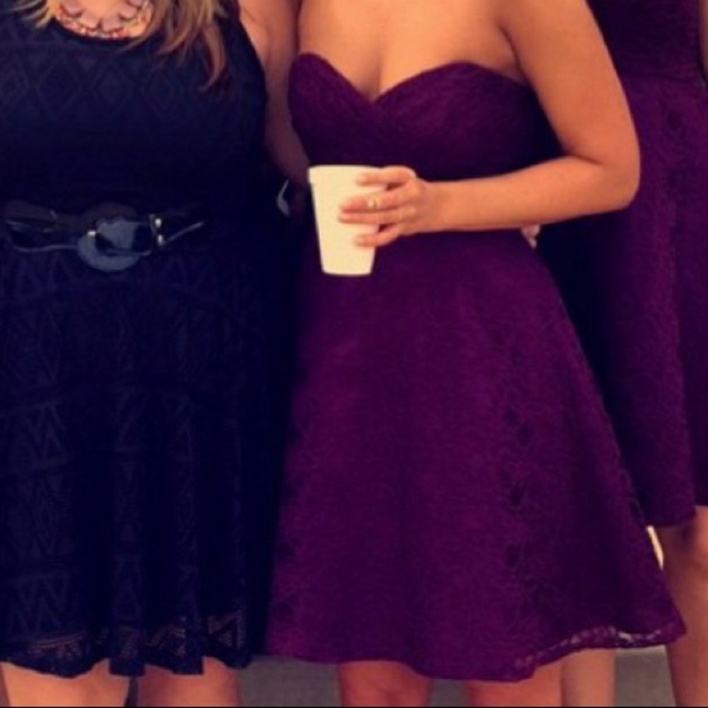 Sweetheart neckline bridesmaid dress purple